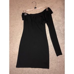 Super cute new Black one-sleeve mini dress!